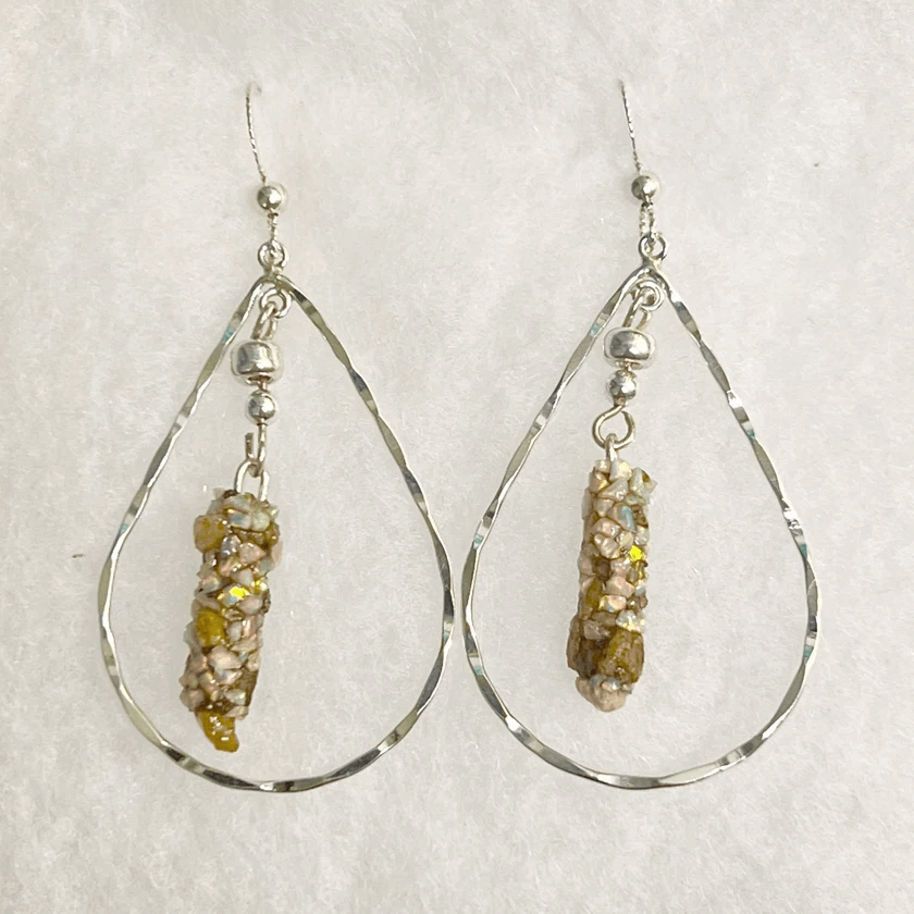 Gold ingot caddisfly earrings